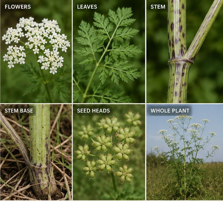 Poison Hemlock — purple stem blotching